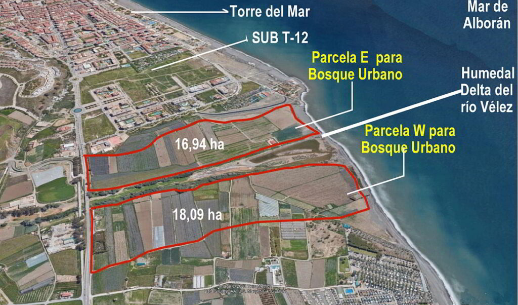 parcelas para el proyecto de BUTA (Bosque Urbano Torre del Mar y Almayate)